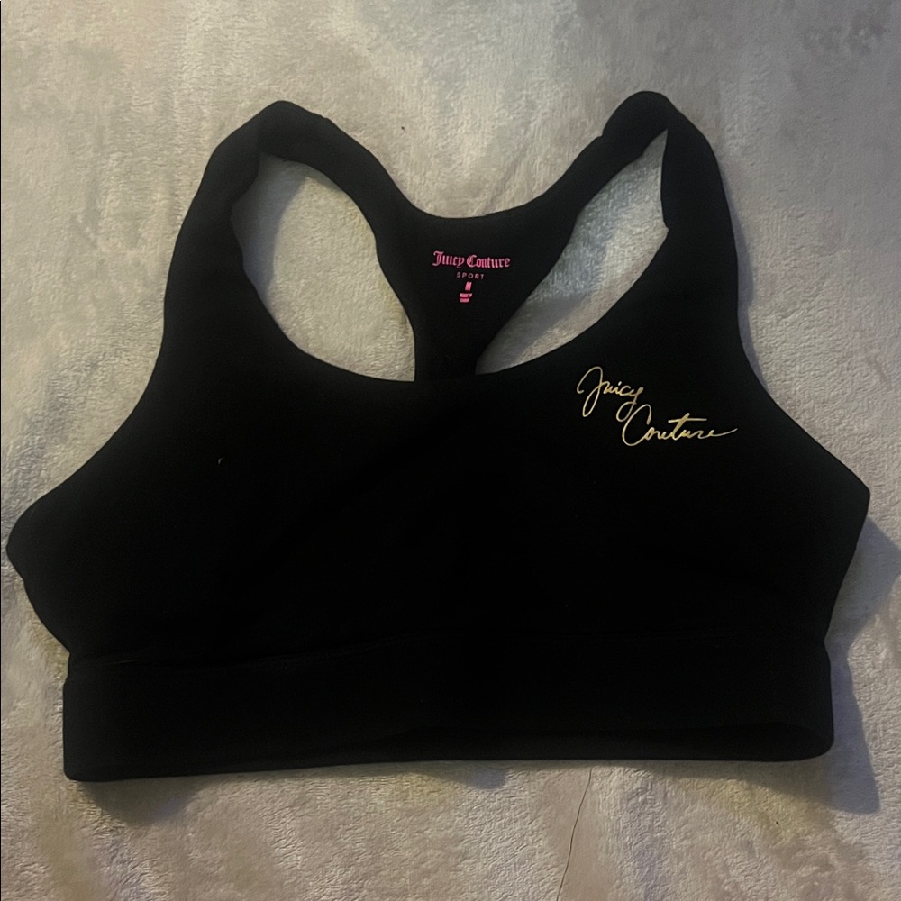 Juicy Couture Black and Gold Sports Bra